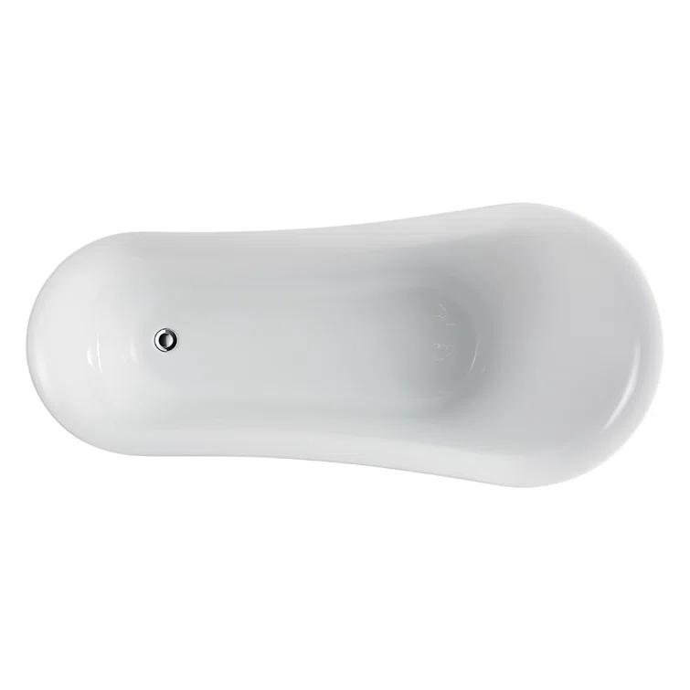 68.9" x 31" Clawfoot Soaking Acrylic Bathtub