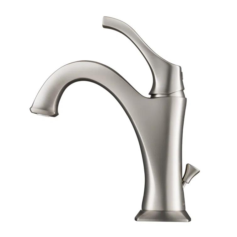 Kraus Arlo Single Hole 1-Handle WaterSense Bathroom Sink Faucet with Drain and Deck Plate