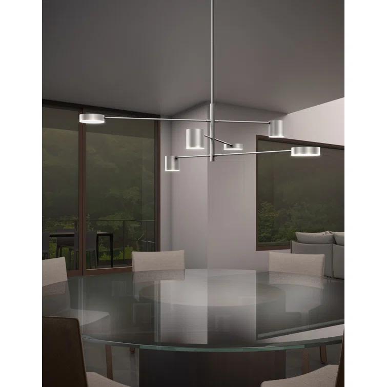 Counterpoint 6 - Light Dimmable LED Sputnik Modern Linear Chandelier