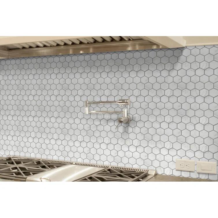 Echo™ Hex 3" x 3" Glass Mosaic Tile