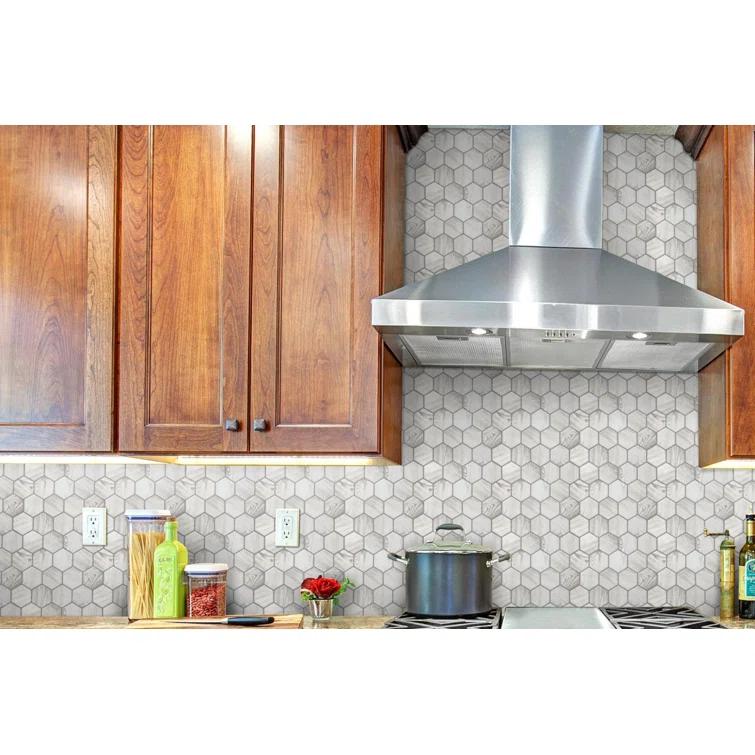 Echo™ Hex 3" x 3" Glass Mosaic Tile