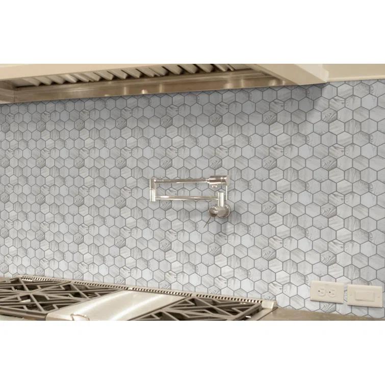 Echo™ Hex 3" x 3" Glass Mosaic Tile