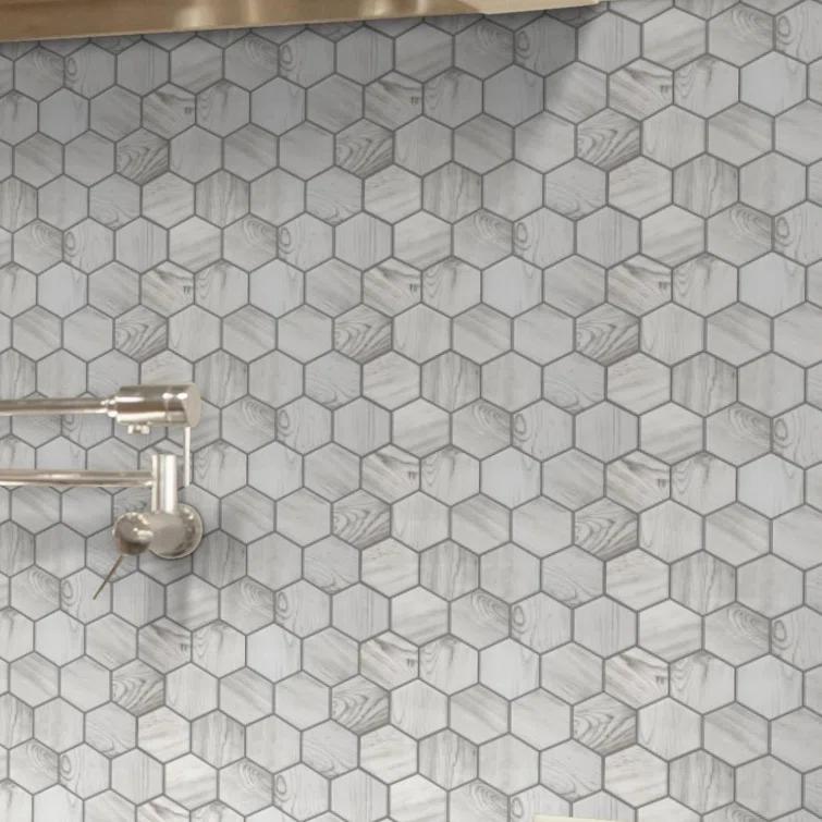 Echo™ Hex 3" x 3" Glass Mosaic Tile