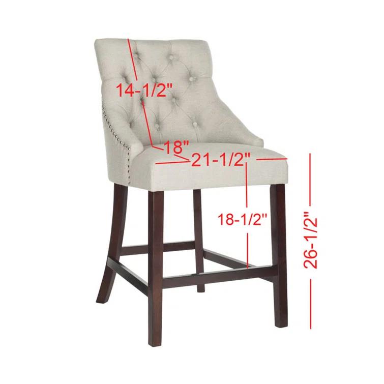 Rosdorf Park Balyon Upholstered Counter Stool with Solid Wood Frame (Set of 2)