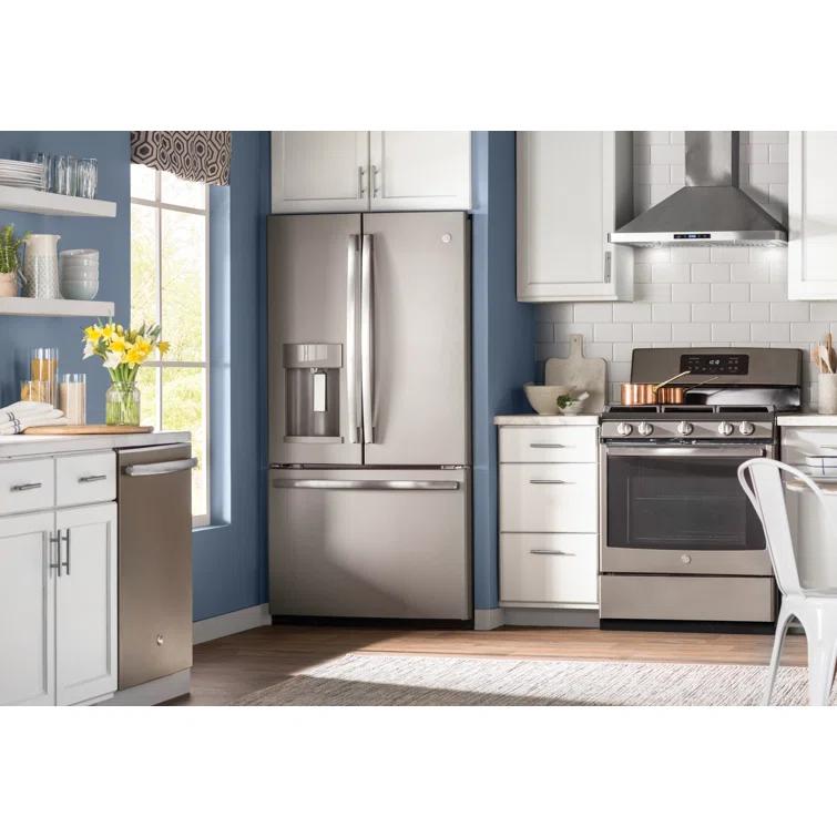GE Appliances 35.75" Energy Star® French Door 27.8 Cu. Ft. Refrigerator GFE28GMKES