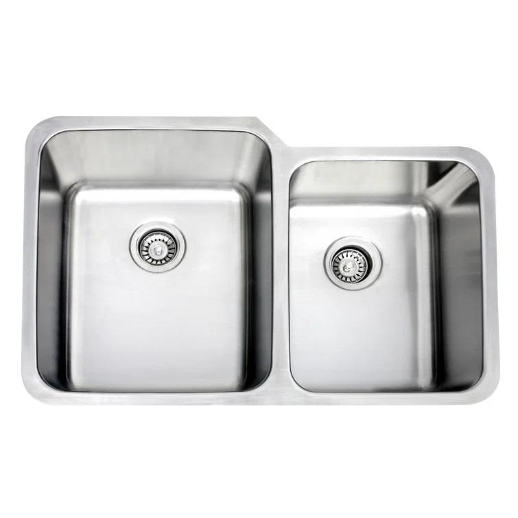 32" L x 21" Double Basin Undermount Kitchen Sink