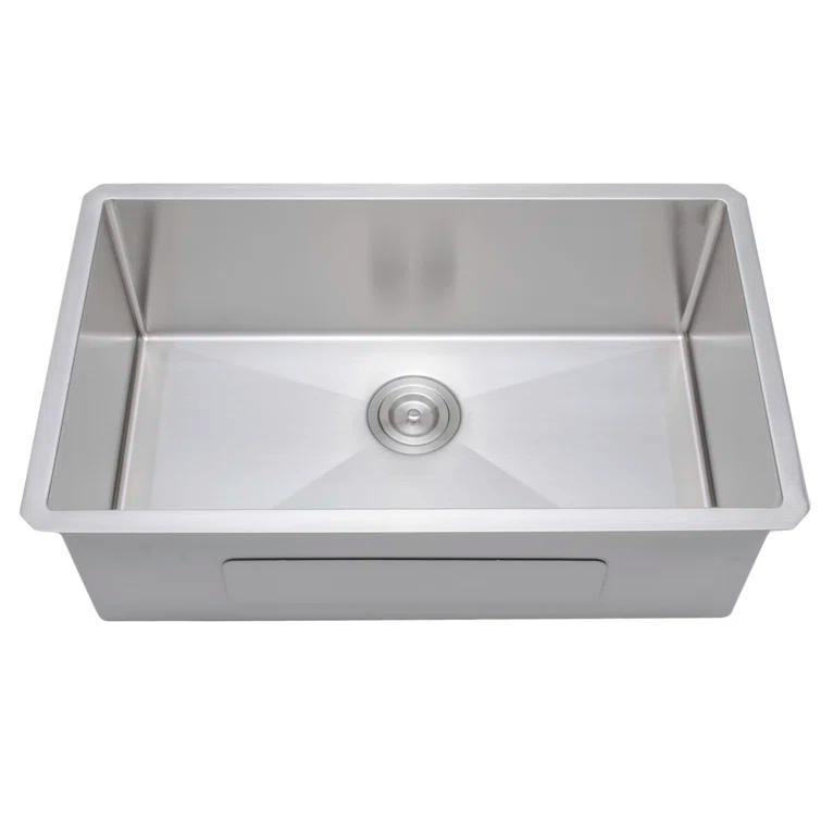 Wells Sinkware NCU3018-10-1 New Chef’s 30'' L Undermount Single Bowl Stainless Steel Kitchen Sink