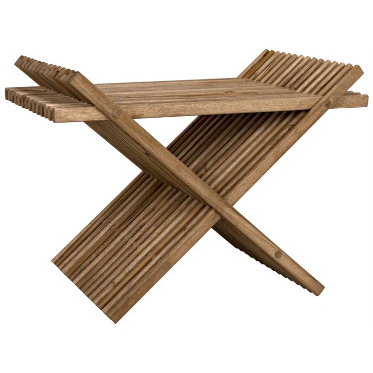 Noir Dede Solid Wood Accent Stool