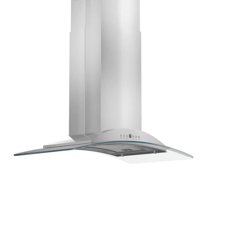 ZLINE 30 in. Convertible Vent Isl& Mount Range Hood in Stainless Steel & Glass (GL9i-30)