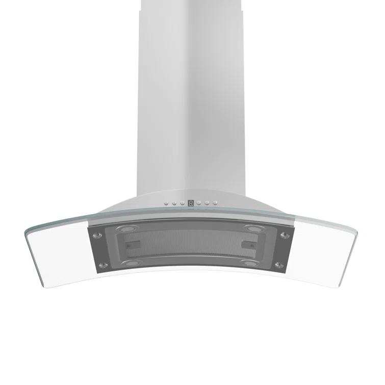 ZLINE 30 in. Convertible Vent Isl& Mount Range Hood in Stainless Steel & Glass (GL9i-30)