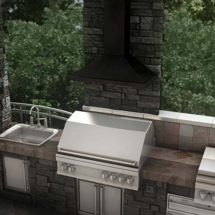 Satin ZLINE 30 in. Designer Series Satin Stainless Steel Convertible Vent Wall Mount Range Hood