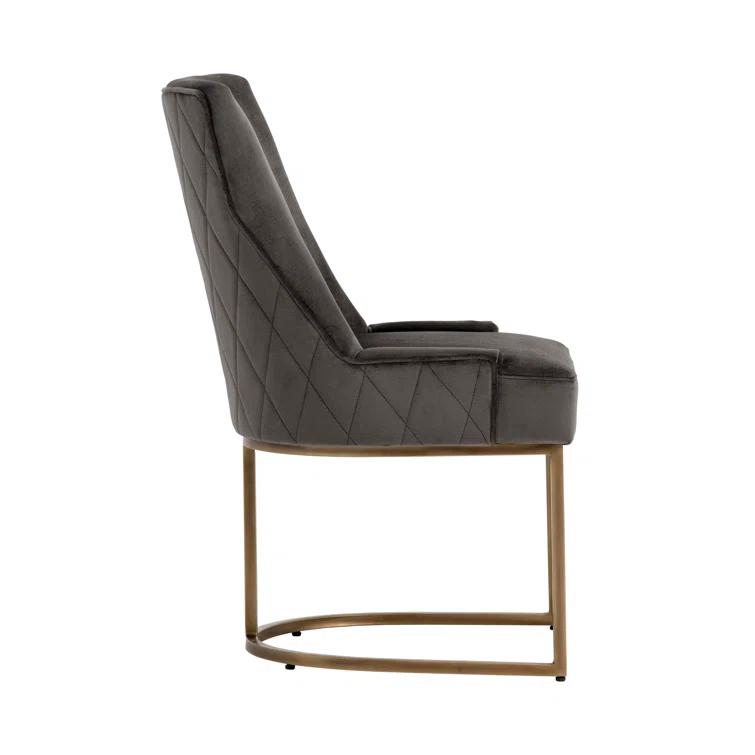Piccolo Pebble Upholstered Faux Leather Dining Chair with Steel Legs