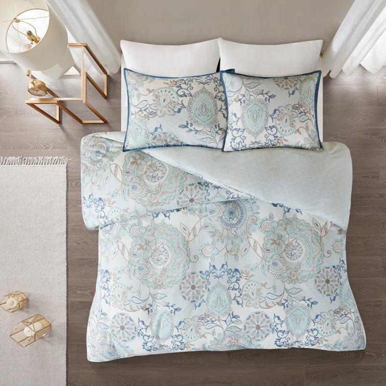 Isla 3 Piece Reversible Cotton Floral Duvet Set