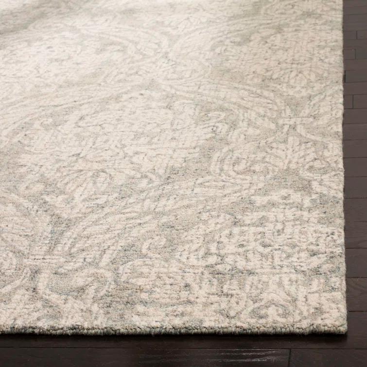 Rosemarie Abstract Handmade Tufted Wool Gray/Ivory Area Rug