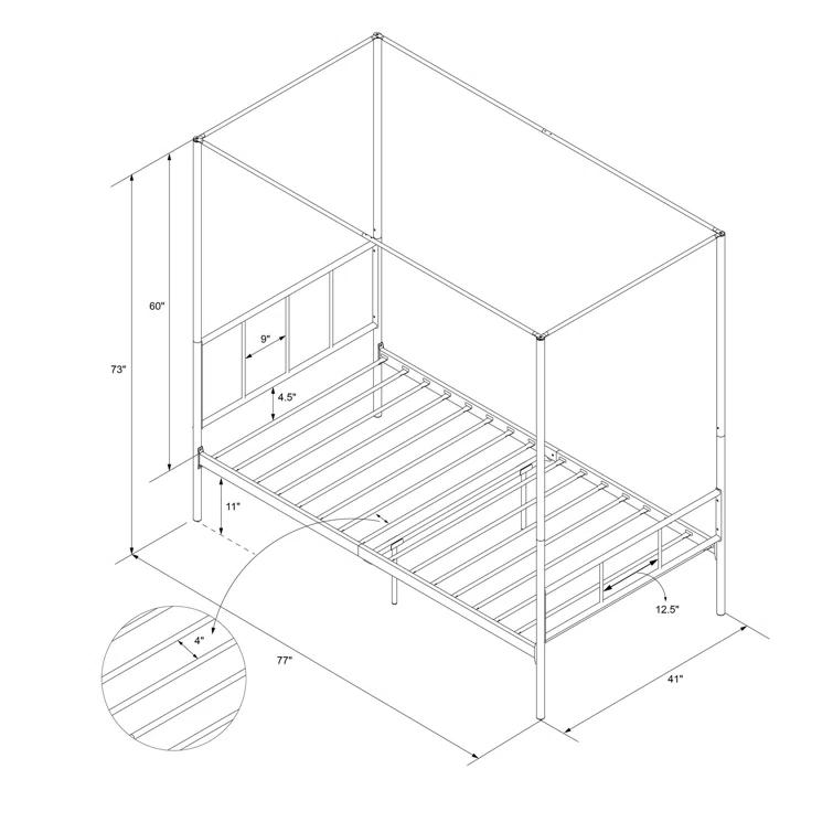 Marion Metal Canopy Bed