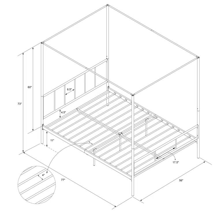 Marion Metal Canopy Bed