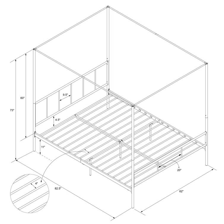 Marion Metal Canopy Bed