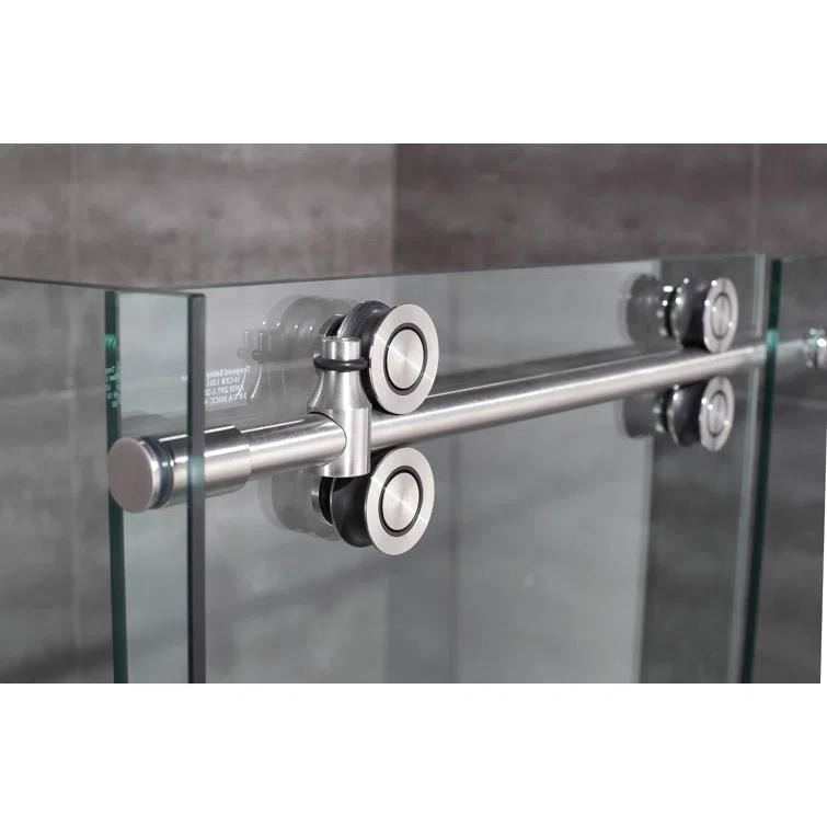 Aston Langham 48" W x 33.8125" D x 75" H Sliding Shower Enclosure with Fixed Panel Door SEN979-SS-48-10