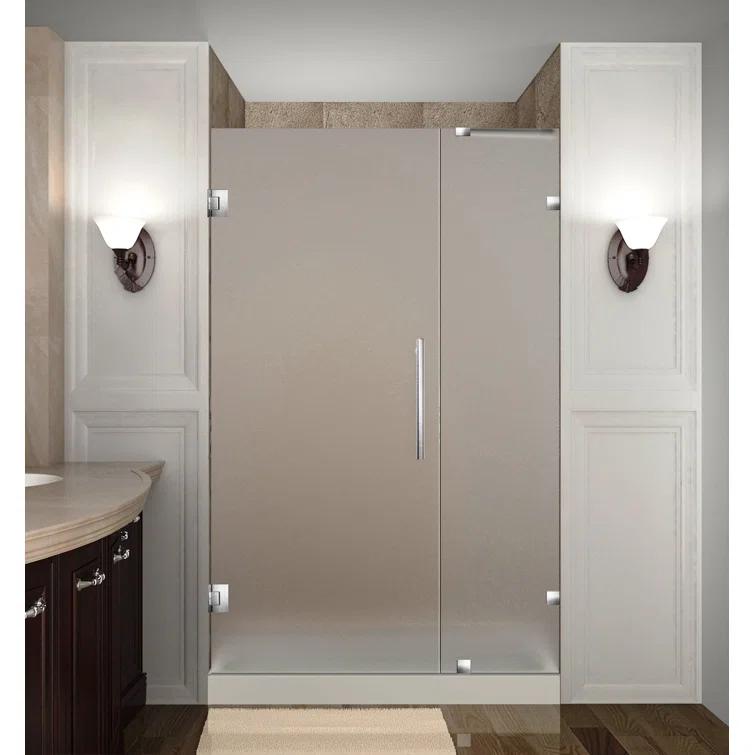 Nautis 72" H Hinged Frameless Shower Door
