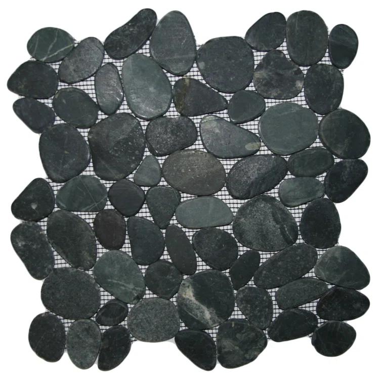 Congo Random Sized Natural Stone Mosaic Tile in Black