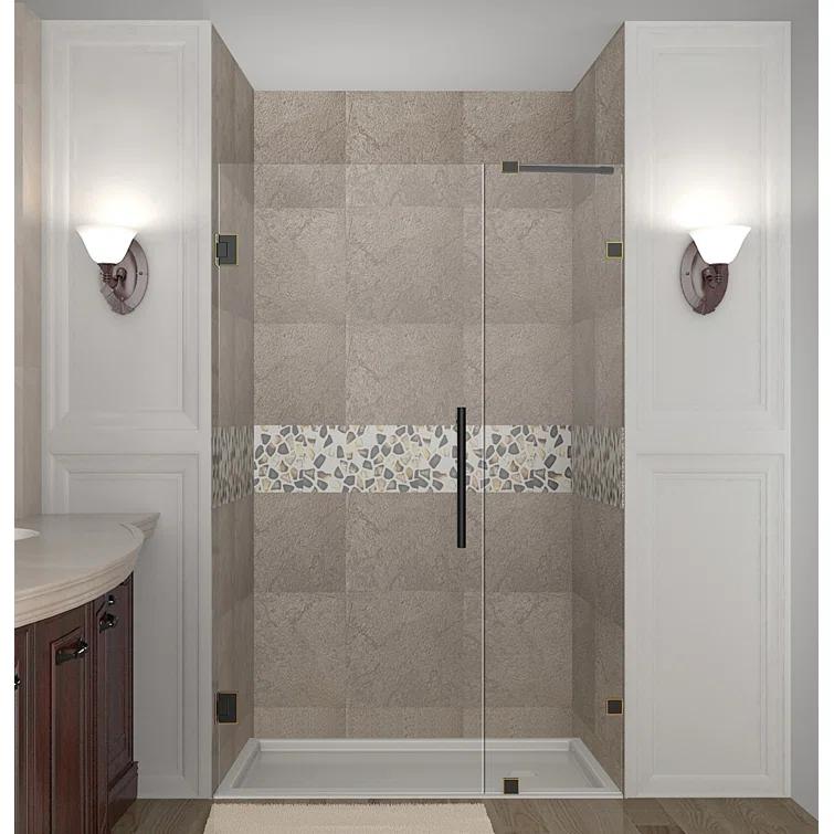 Nautis 72" H Hinged Frameless Shower Door