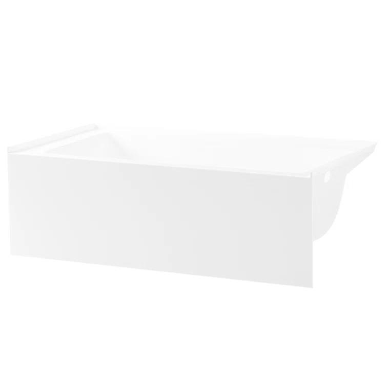 Kingston Brass Aqua Eden 66-Inch Acrylic Rectangular 3-Wall Alcove Tub