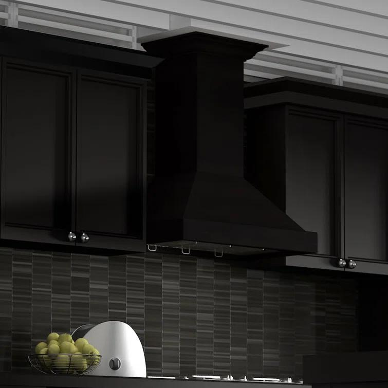 ZLINE 36 in. Convertible Vent Wooden Wall Mount Range Hood in Walnut