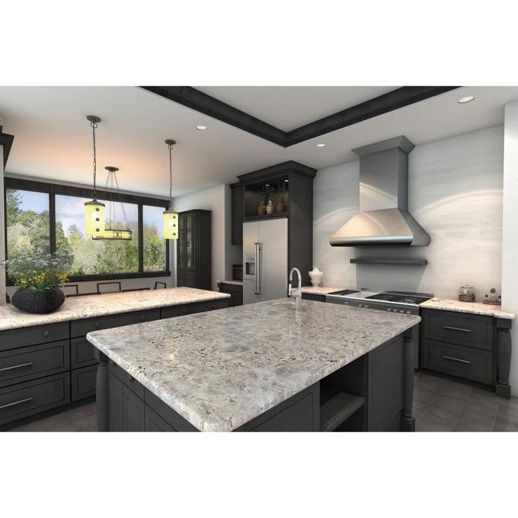 ZLINE ZLINE 36 in. Designer Series Satin Stainless Steel Convertible Vent Wall Mount Range Hood 8KBS-36