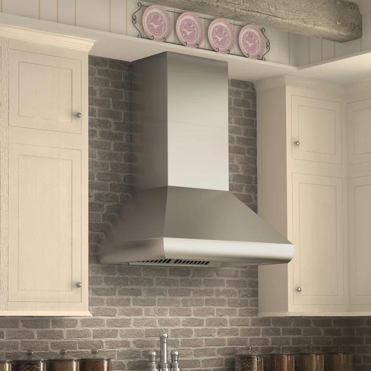 ZLINE ZLINE 36 in. Designer Series Satin Stainless Steel Convertible Vent Wall Mount Range Hood 8KBS-36