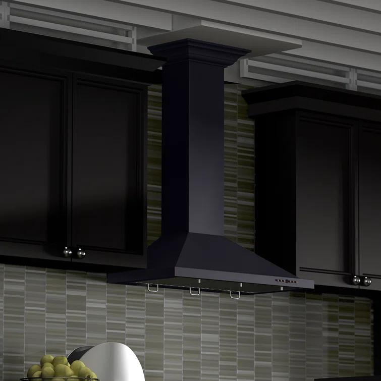 Satin ZLINE 30 in. Designer Series Satin Stainless Steel Convertible Vent Wall Mount Range Hood