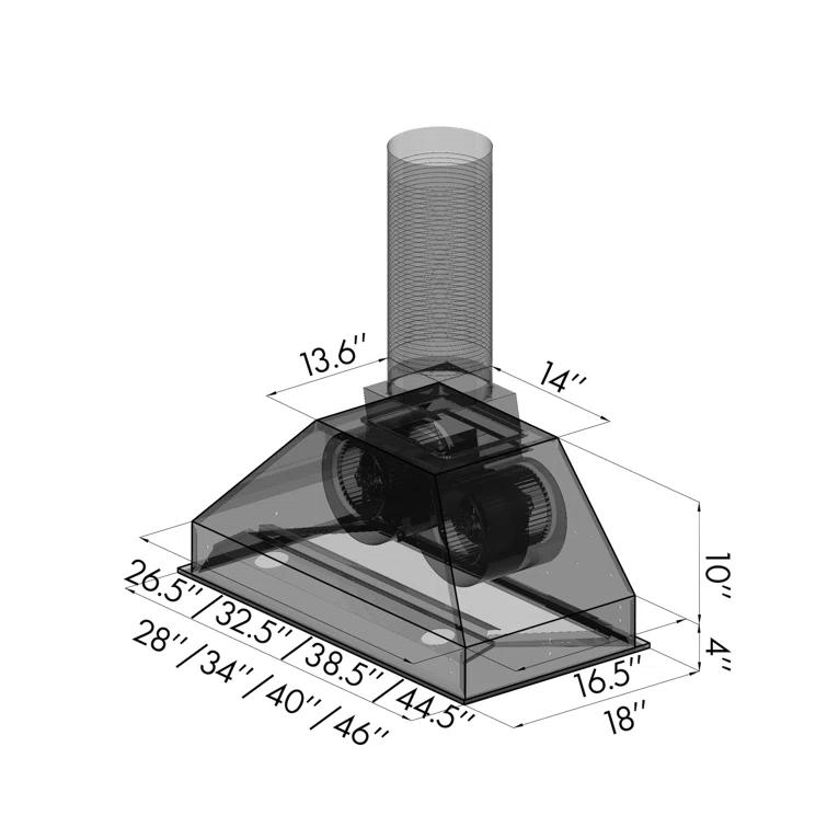ZLINE ZLINE 46 in. Ducted Wall Mount Range Hood Insert in Stainless Steel (698-46)