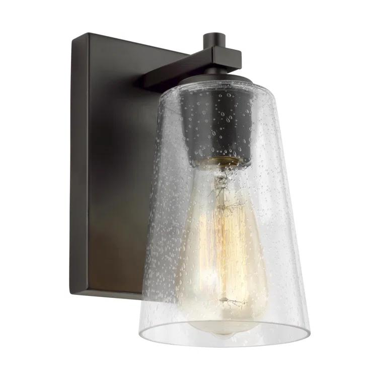 Mercer Seeded Glass 1-Light Sconce in Oil Rubbed Bronze