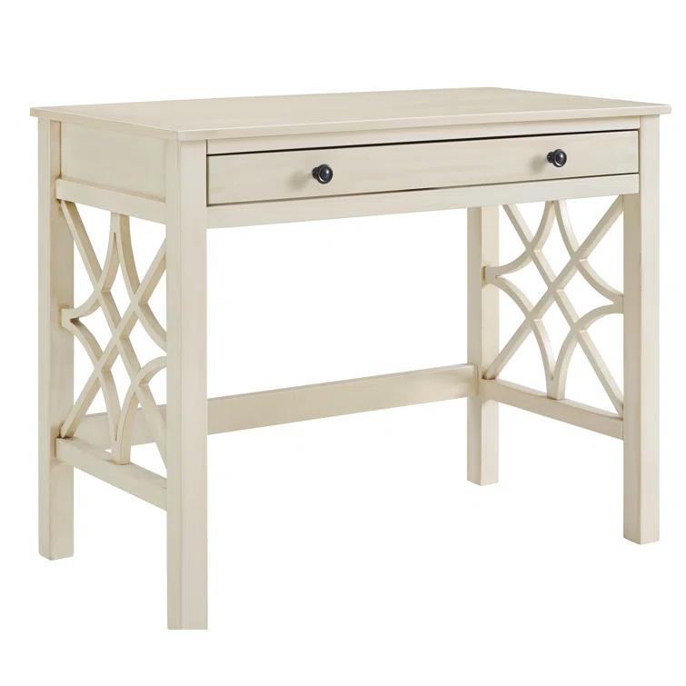 Gracie Oaks Whitley Antique 38" Two-Drawer Wooden Writing Desk
