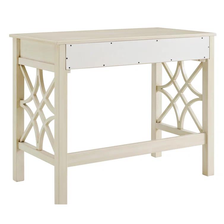 Gracie Oaks Whitley Antique 38" Two-Drawer Wooden Writing Desk