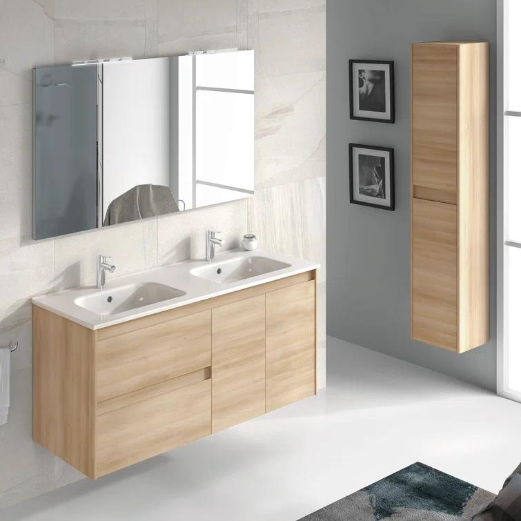 WS Bath Collections Ambra 47.5'' Double Bathroom Vanity with Ceramic Top