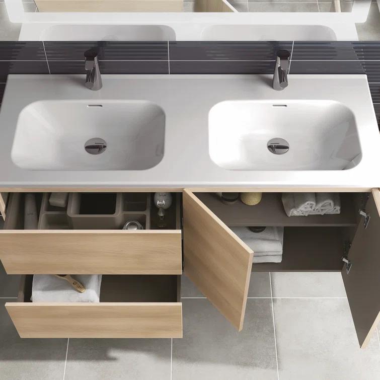 Ambra 47.5'' Double Bathroom Vanity with Ceramic Top