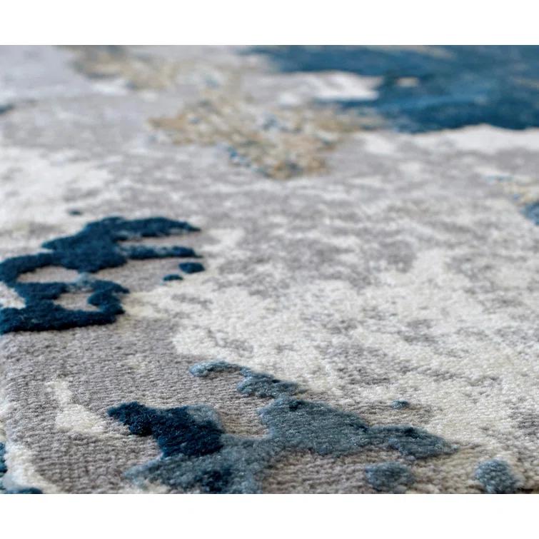 Navarra Auden Abstract Sapphire Blue Area Rug