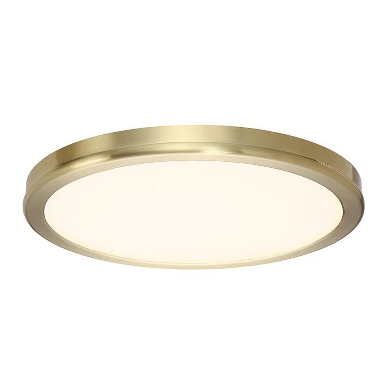 Stanwyck Brushed Brass Slim LED Flush Mount, 10.25"