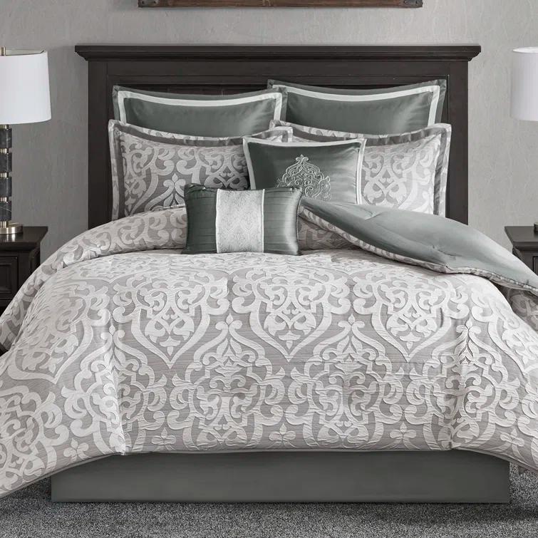 Madison Park Odette Jacquard 8 Piece Comforter Set