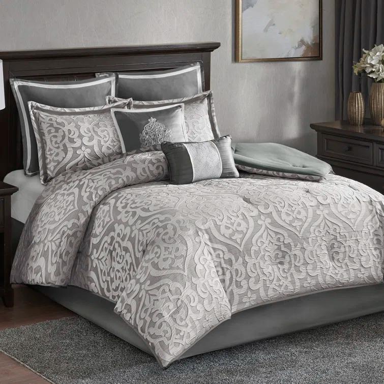 Madison Park Odette Jacquard 8 Piece Comforter Set