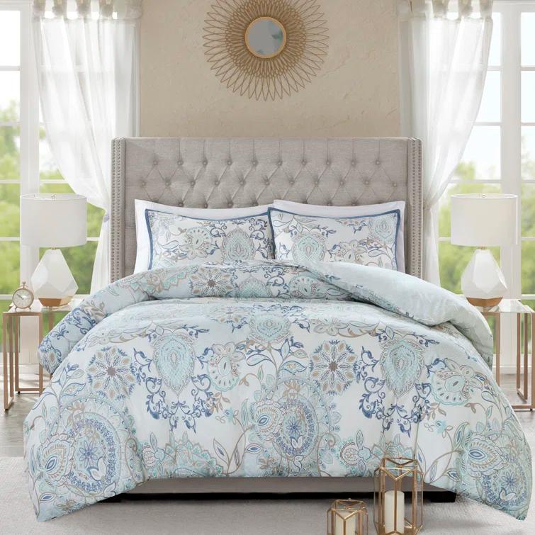 Madison Park Isla 3 Piece Reversible Cotton Floral Duvet Set