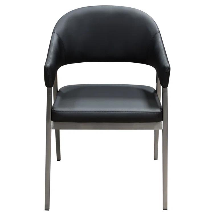 Diamond Sofa Adele 19'' H Faux Leather Upholstered Armchair (Set of 2)