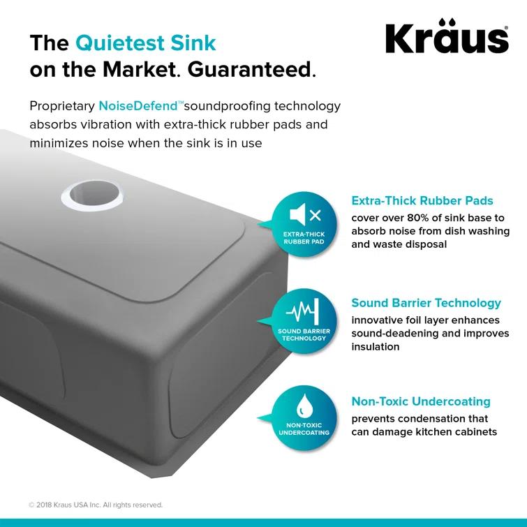 KRAUS Standard PRO™ Gauge Undermount Kitchen Sink with WasteGuard™ Garbage Disposal