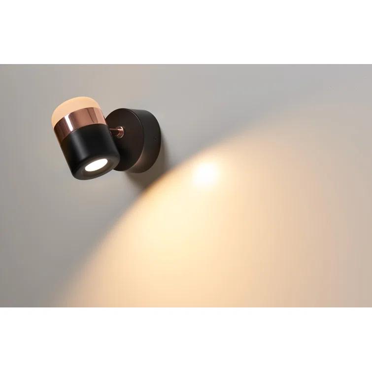 Black and Copper Dimmable Wall Sconce with LED Light