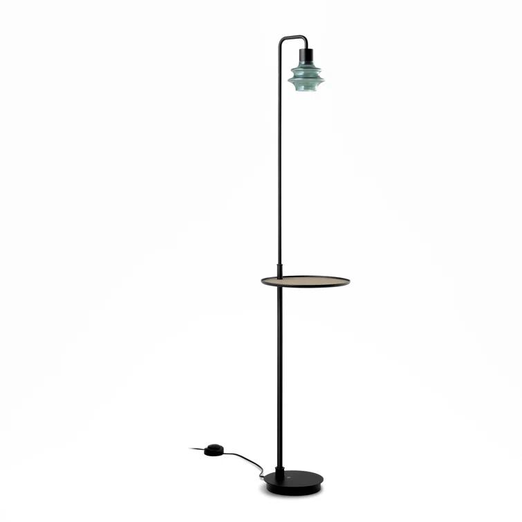 Drop 51.57'' Ebony Black Task Floor Lamp with USB