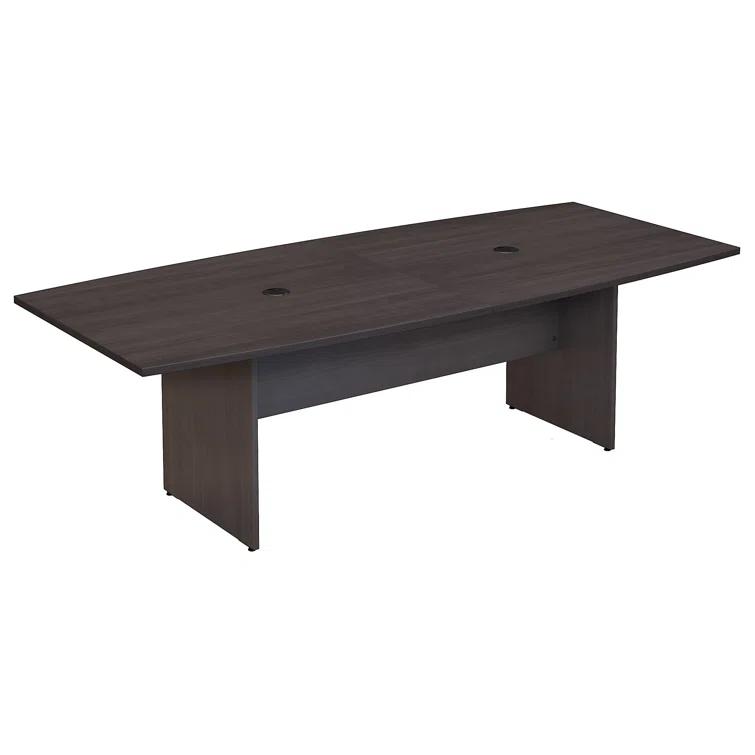BBF 96W x 42D Boat Shaped Conference Table with Wood Base