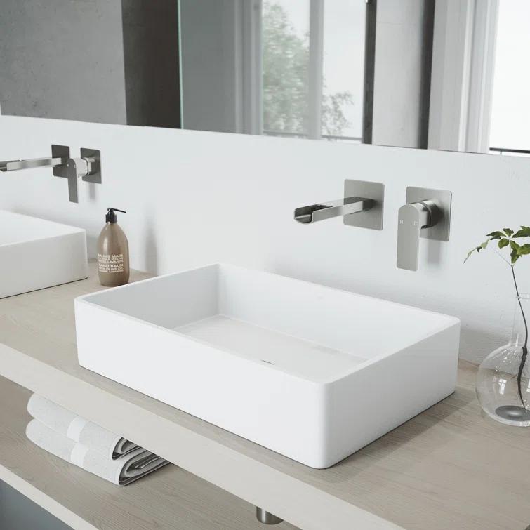 Atticus 5" H Single Handle WaterSense Wall Mount Bathroom Faucet