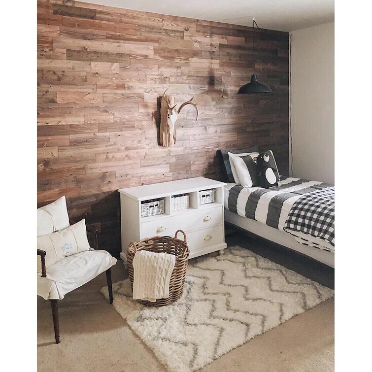 Timberchic River Reclaimed Wooden Wall planks - Simple Peel & Stick Wall Covering Application for DIY Accent Wall & Home Improvement - Modern, Premium Wall Paneling