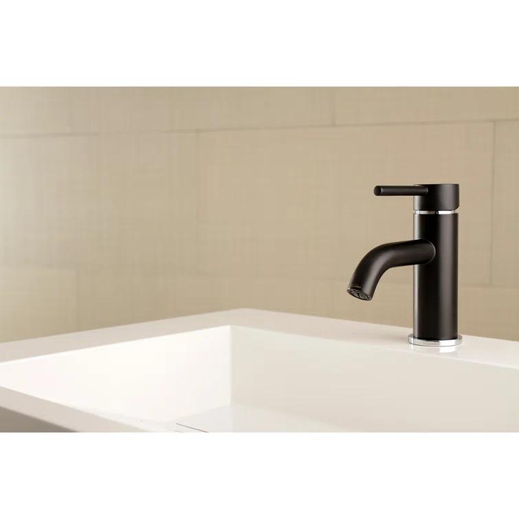 Kingston Brass Concord Single-Handle 1-Hole Deck Mount Bathroom Faucet with Push Pop-Up