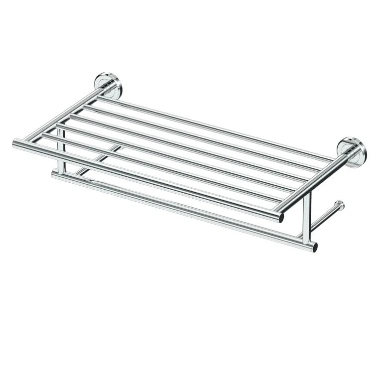 Latitude II Wall Mounted Towel Rack | Hotel Style Stainless Steel Towel Rack with Towel Bar